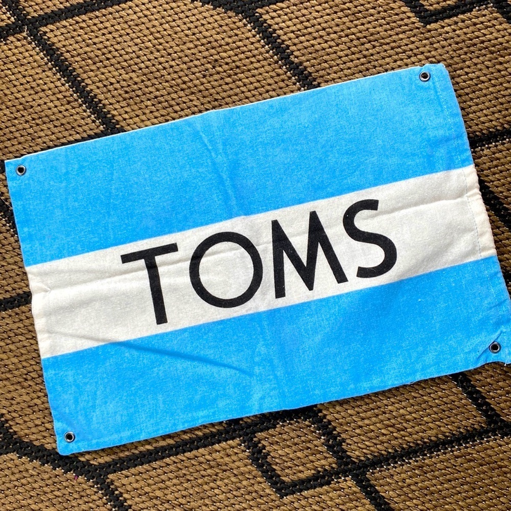 TOMS Linen Dust Shoe Bag Blue White